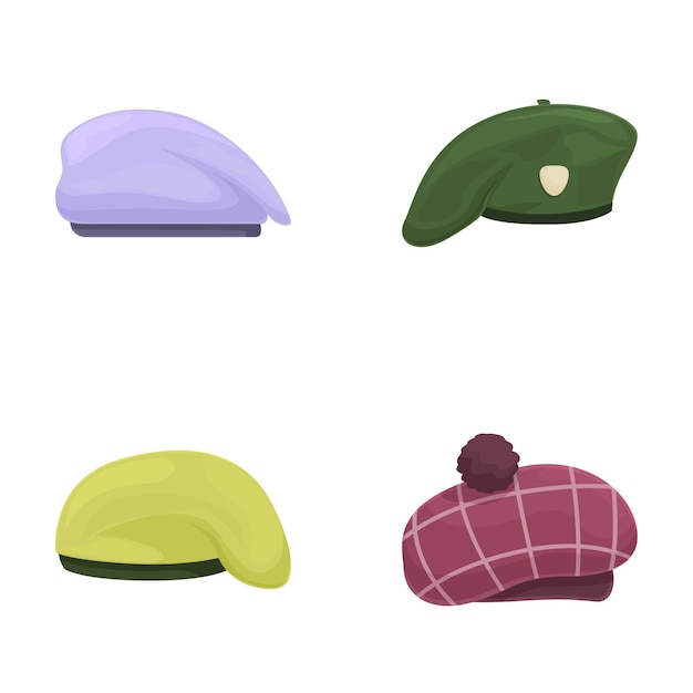 Variedad de colecciones de sombreros de dibujos animados