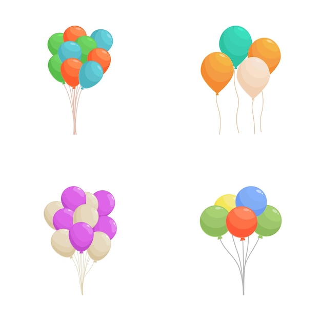 Una variedad colorida de racimos de globos