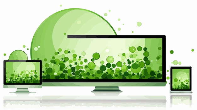 Una variedad de composiciones de puntos en la pantalla de la computadora