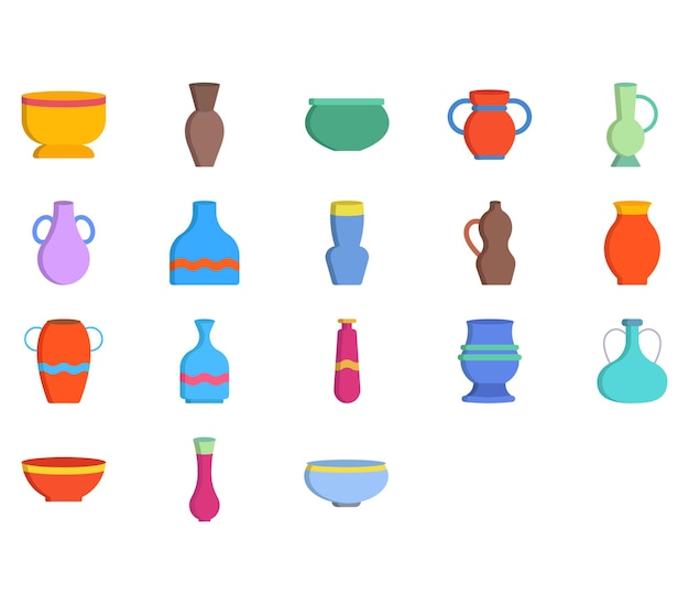 Variedad de conjunto de ilustración de olla de agua