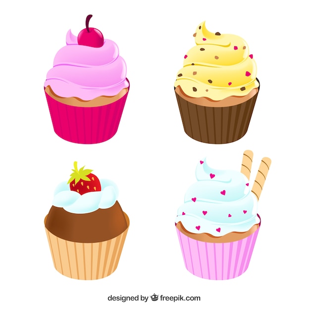 Una variedad de deliciosos cupcakes