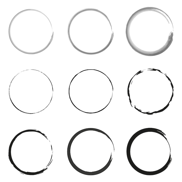 Variedad de diseños de círculos Formas redondas artísticas Ilustración vectorial EPS 10