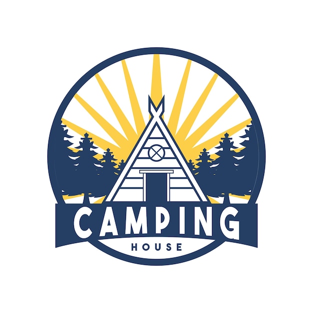 una variedad de diseños de logotipos vectoriales que incluyen logotipos de autos clásicos, campamentos y animales de montaña