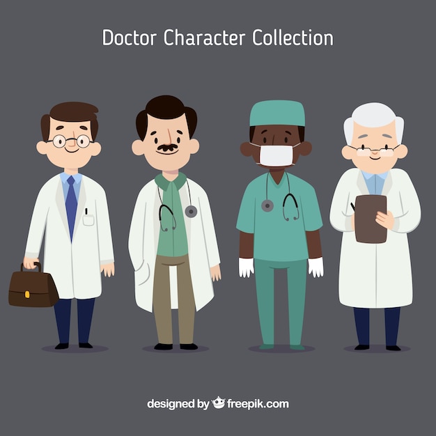 Variedad de doctores jóvenes y viejos