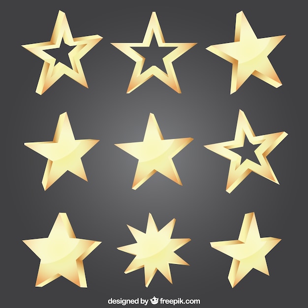 variedad de estrellas de oro