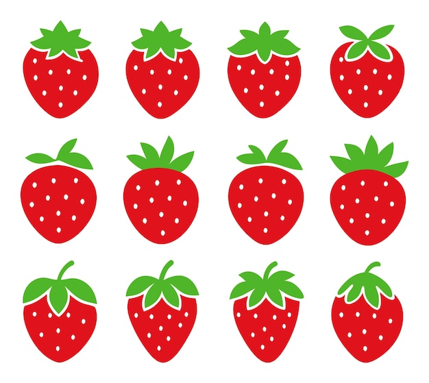 Una variedad de fresas estilizadas