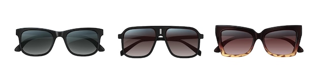 Una variedad de gafas de sol elegantes en diversos marcos