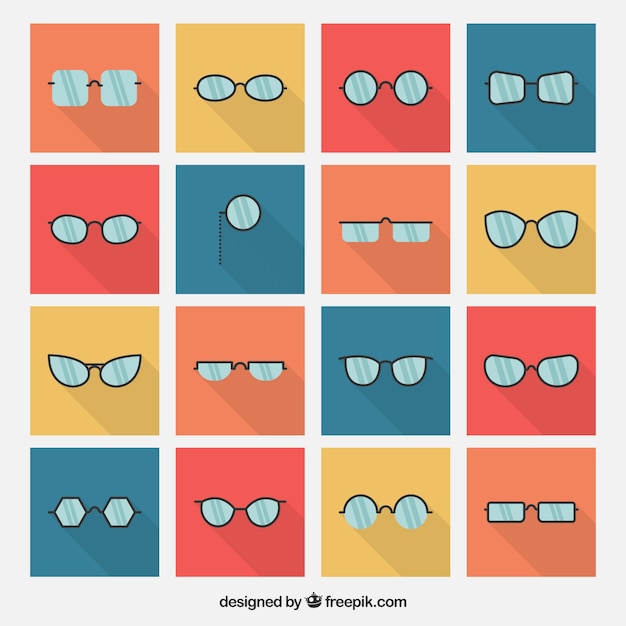 Vector variedad de gafas