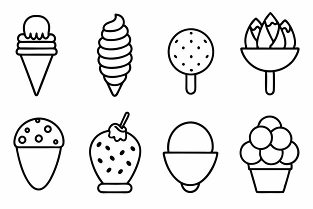 una variedad de helados y helados