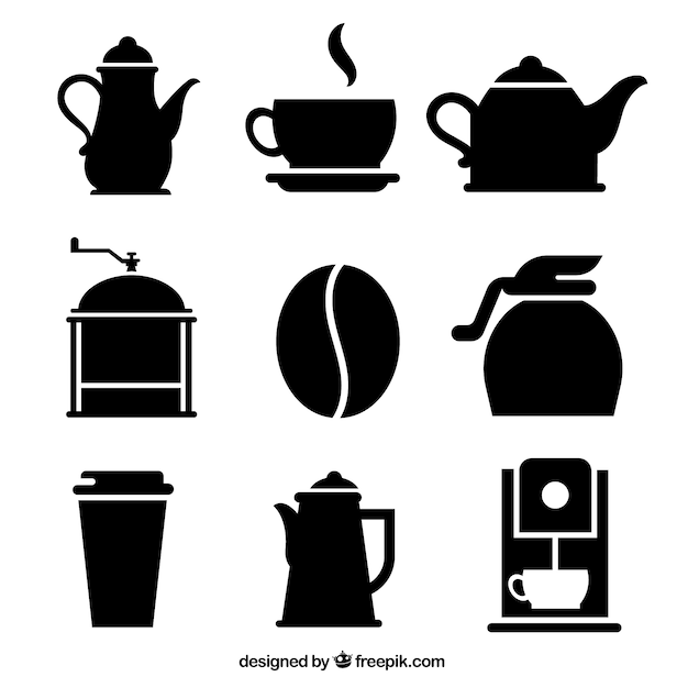 Variedad de iconos de café