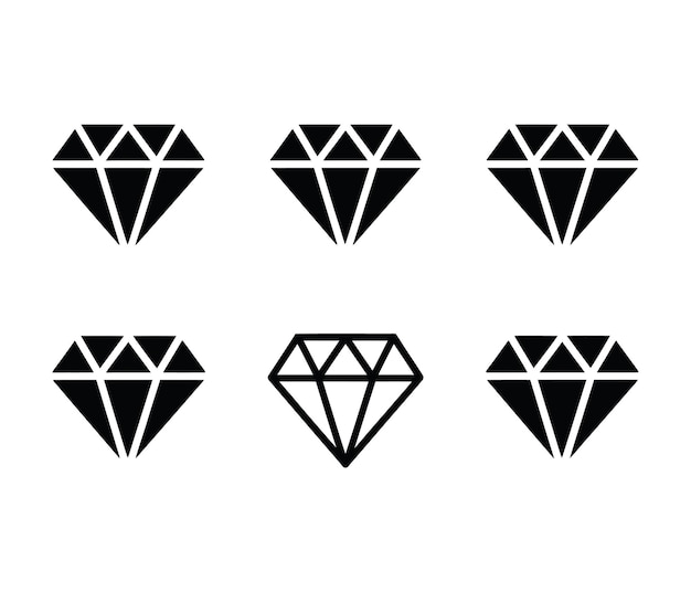 Una variedad de íconos de diamantes