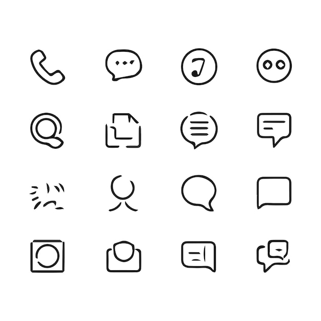 una variedad de iconos diferentes, incluido uno que dice red social