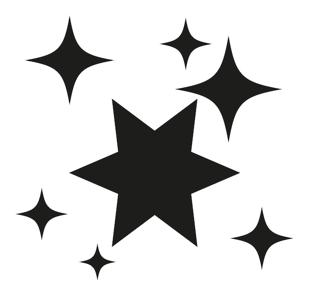 Variedad de íconos de estrellas negras