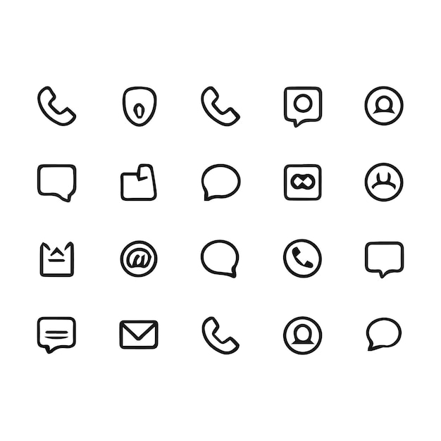 una variedad de iconos, incluido uno que dice "red social"