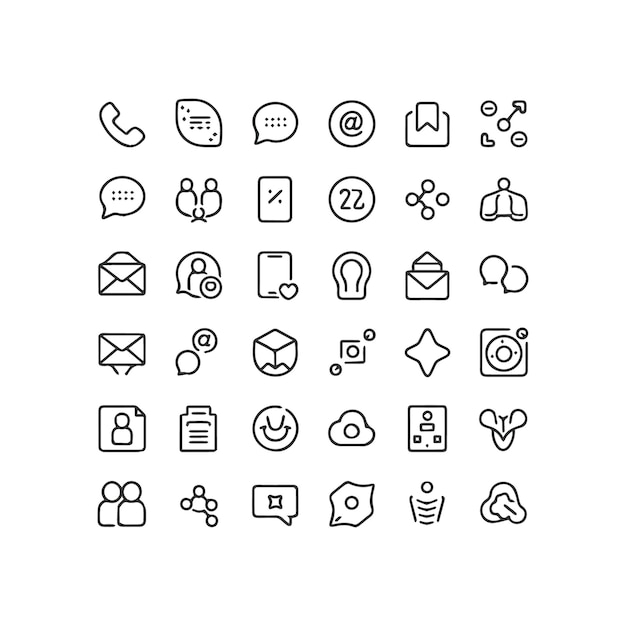 una variedad de iconos, incluido uno que dice teléfono teléfono y teléfono