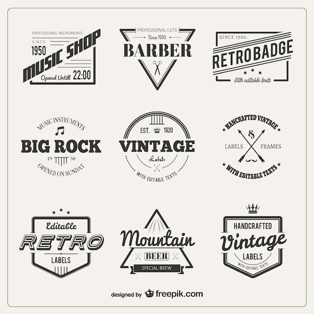 Variedad de insignias vintage