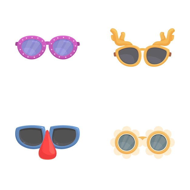 Variedad de juegos de gafas de sol de dibujos animados