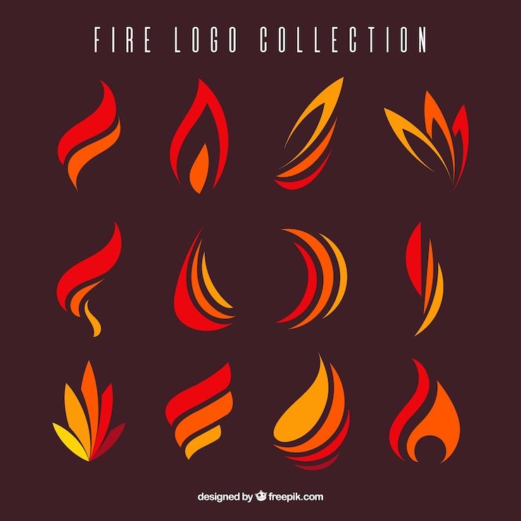 Vector variedad de llamas planas para logos