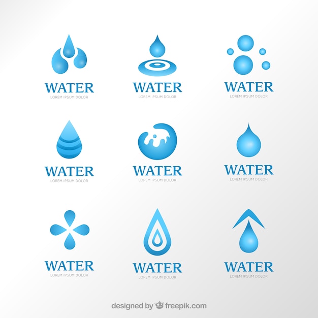 Vector variedad de logotipos de agua