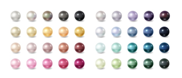 Una variedad de perlas de diversos colores y acabados