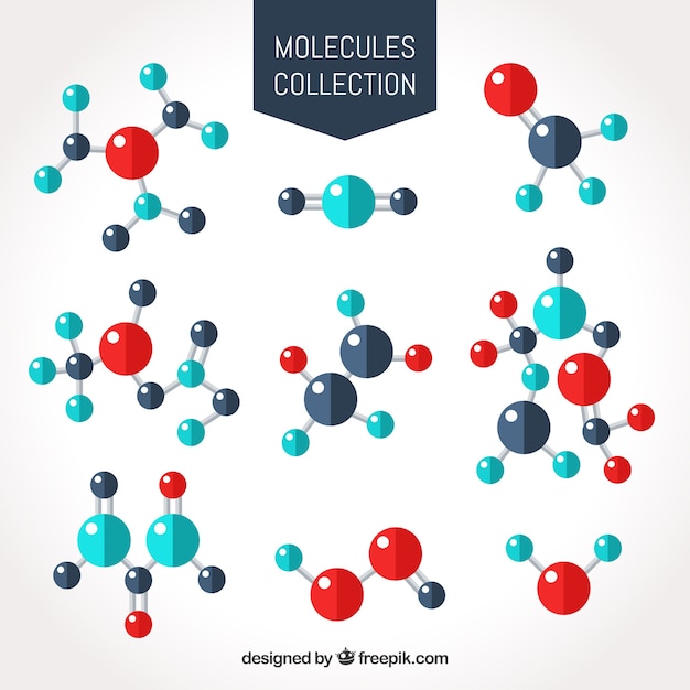 Variedad plana de moléculas divertidas