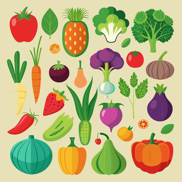 una variedad de verduras, incluidas zanahorias, brócoli, lechuga y zanahorias