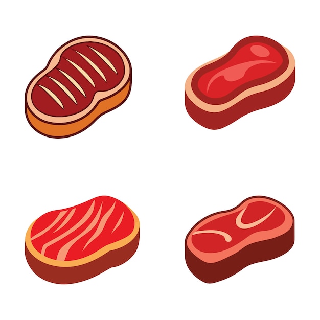 Variety of Steak Cuts Grilled Raw and Delicious