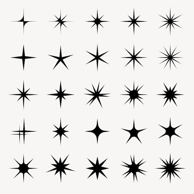 Varios conjuntos de ilustraciones de formas de estallido de estrellas Vector Conjunto de ilustración de formas de Estallido de Estrellas en varias ilustraciones de diseño vectorial Colección de vectores de formas de Starburst