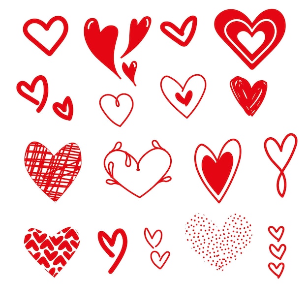 Varios corazones rojos