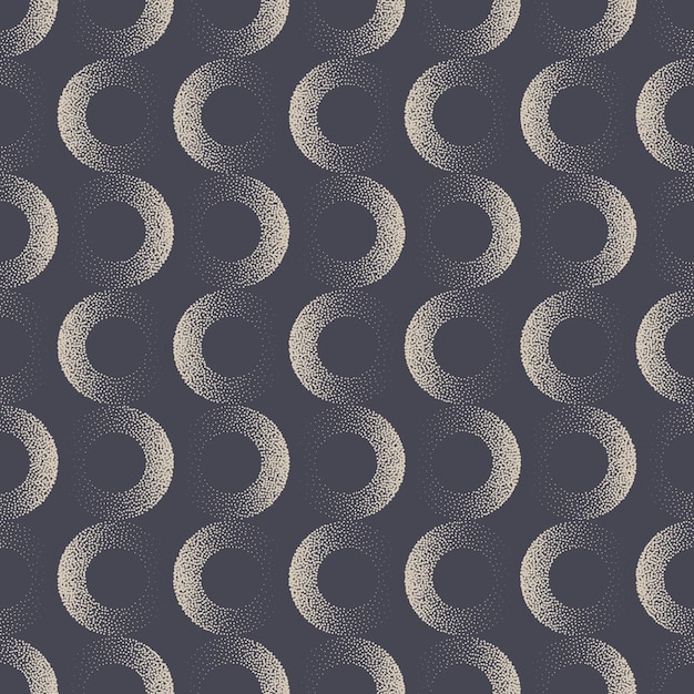 Varios se desvanecen los círculos de patrones sin fisuras Vector Retro Resumen Antecedentes. Papel tapiz repetitivo de textura punteada elegante pasada de moda. Elegante textura geométrica continua elegante. Ilustración de arte punteado