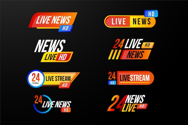 Varios diseños para banners de noticias en vivo