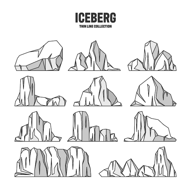 Varios icebergs flotantes a la deriva del glaciar ártico bloque de agua congelada del océano montañas heladas con