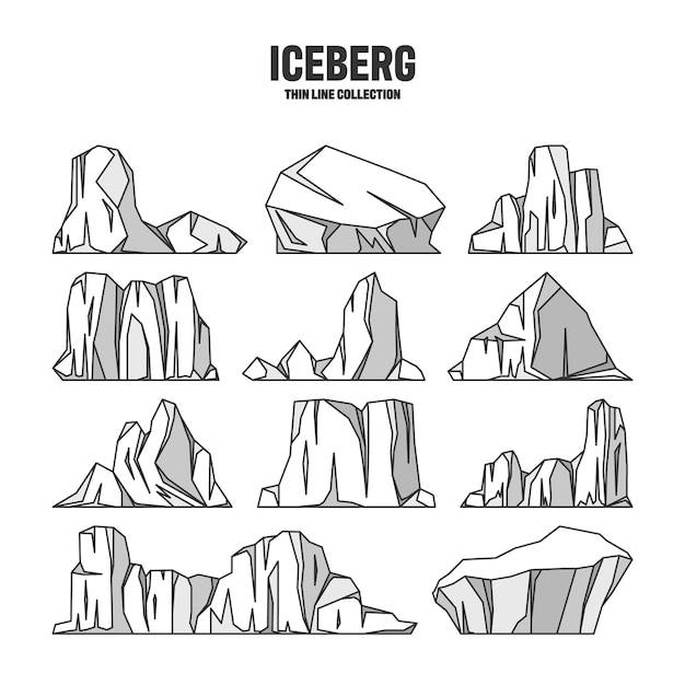 Varios icebergs flotantes a la deriva del glaciar ártico bloque de agua congelada del océano montañas heladas con