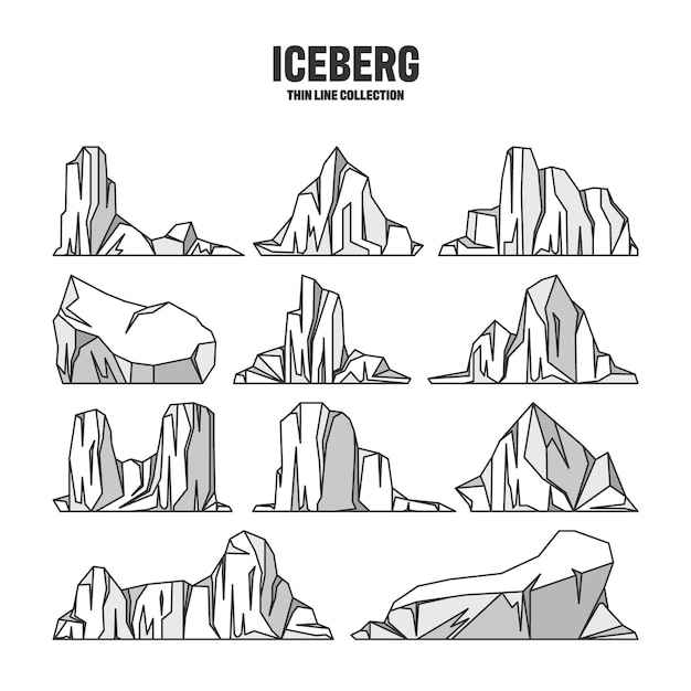 Varios icebergs flotantes a la deriva del glaciar ártico bloque de agua congelada del océano montañas heladas con