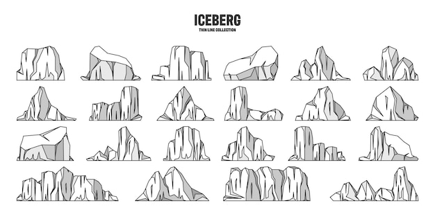 Varios icebergs flotantes a la deriva del glaciar ártico bloque de agua congelada del océano montañas heladas con