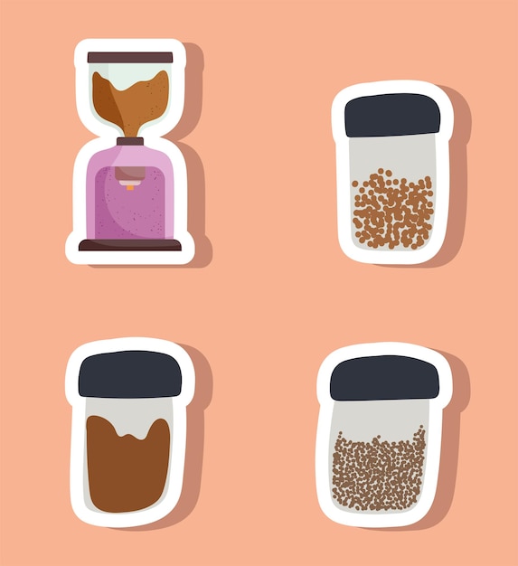 Varios iconos de café