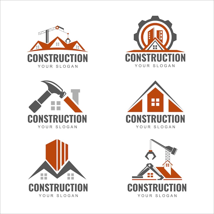 Vector varios logos de construcción de negocios