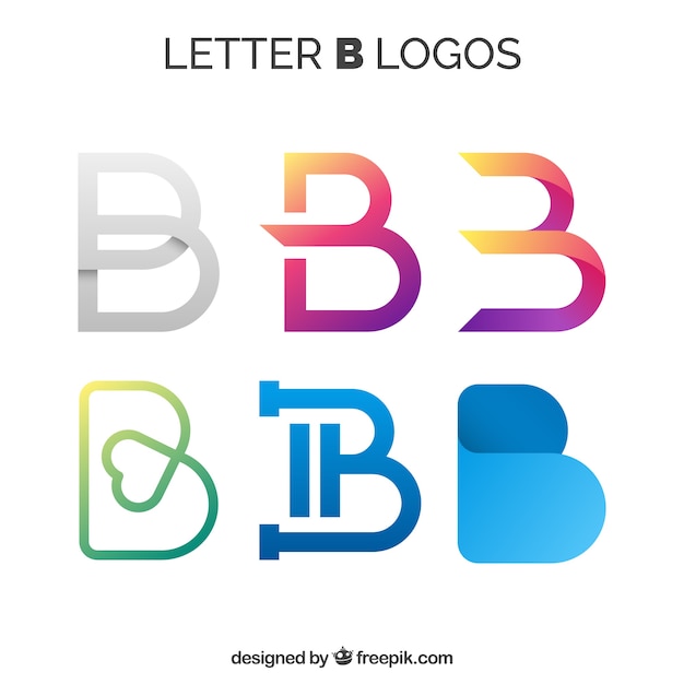 Varios logotipos abstractos de letra "b"