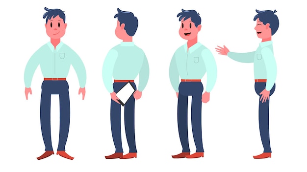 varios perfiles de un personaje vector illustration