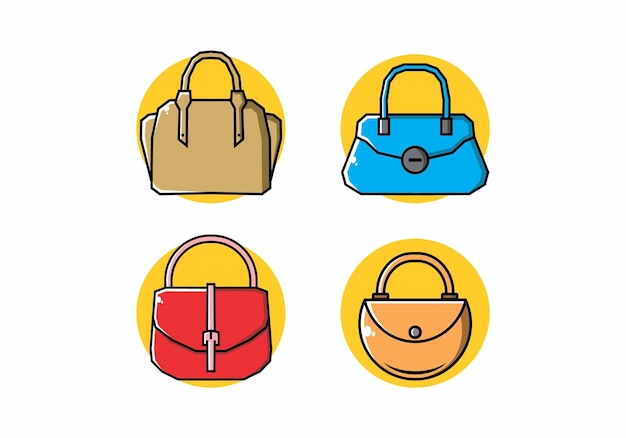 Varios tipos de bolsos de mujer.