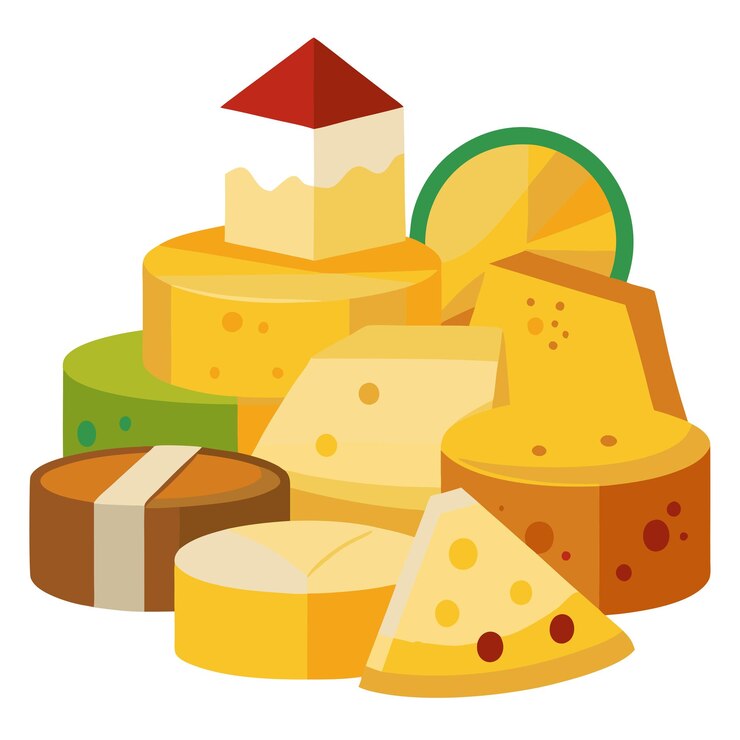 Vector varios tipos de clipart de queso arte vectorial e ilustración