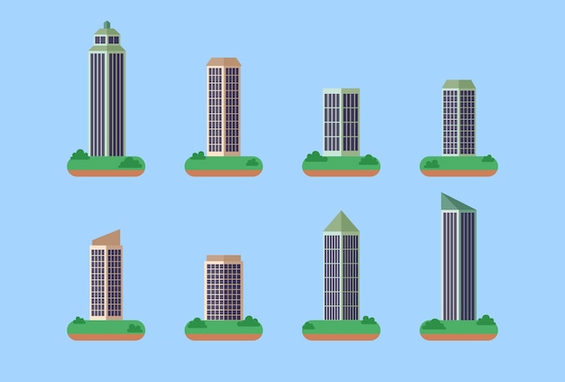 Vector varios tipos de edificios