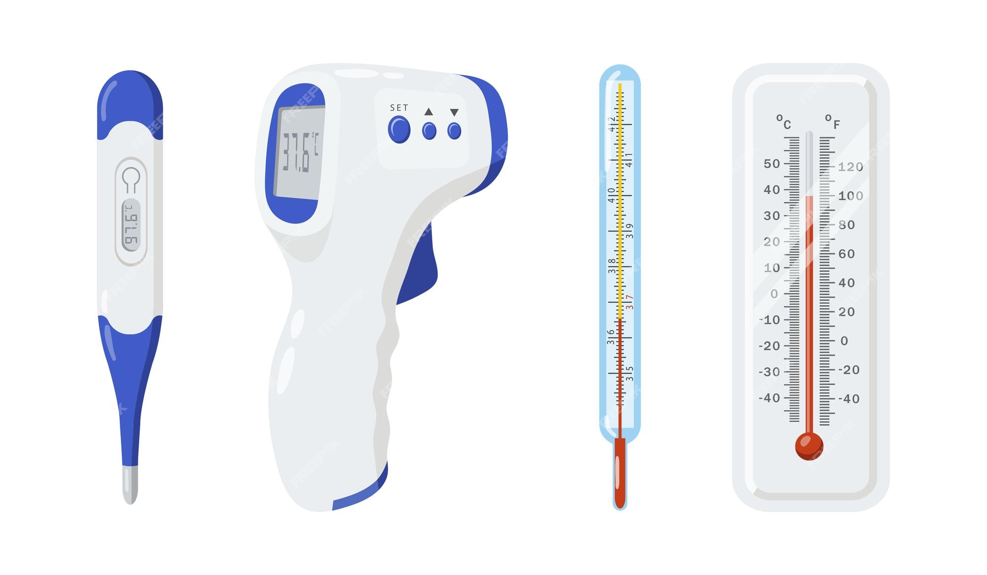 Ladrillo famélico péndulo Varios tipos de herramientas de termómetro para medir la temperatura corporal | Vector Premium Ladrillo famélico péndulo Varios tipos de herramientas de termómetro para medir la temperatura corporal | Vector Premium