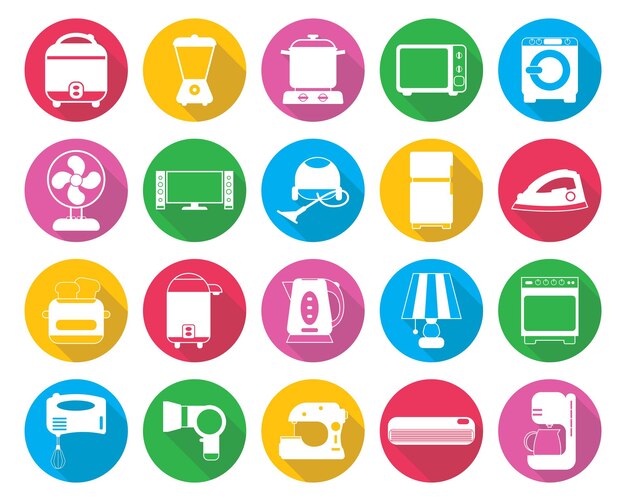 varios tipos de iconos electrónicos en la casa