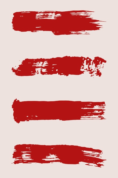 Varios trazos de pintura de color rojo en un fondo sencillo Ilustración vectorial