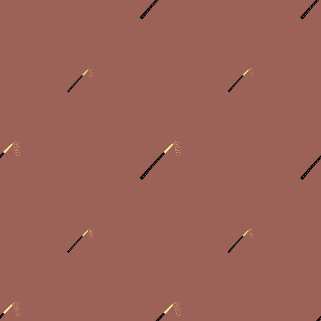 Varita mágica de patrones sin fisuras Fondo mágico Textura repetida en estilo garabato para tela papel de envolver papel tapiz tejido Ilustración vectorial