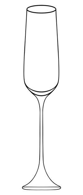 Vasa de champán Esbozo recipiente de cristal para una bebida estilo Doodle