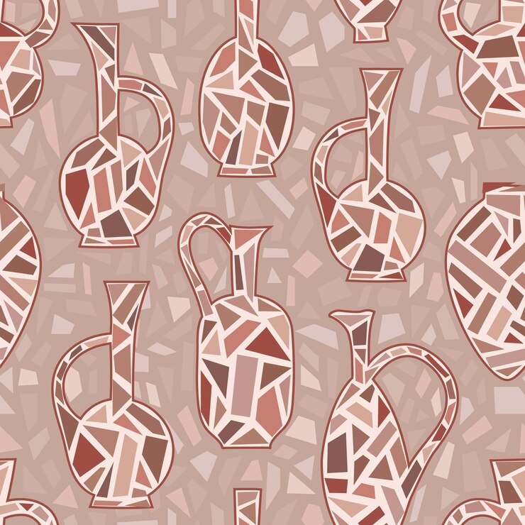 Vector vasijas de arcilla georgianas tradicionales ollas qvevri jarras jarras para vino fondo vectorial