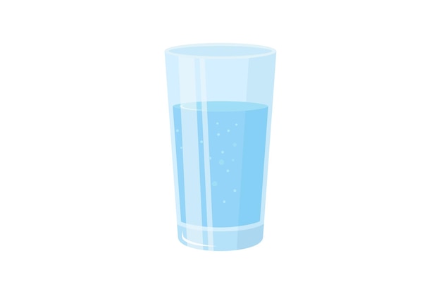 Vector vaso de agua ilustración vectorial aislado sobre fondo blanco.