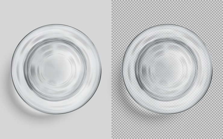 Vector vaso de agua transparente sobre un fondo claro ilustración vectorial